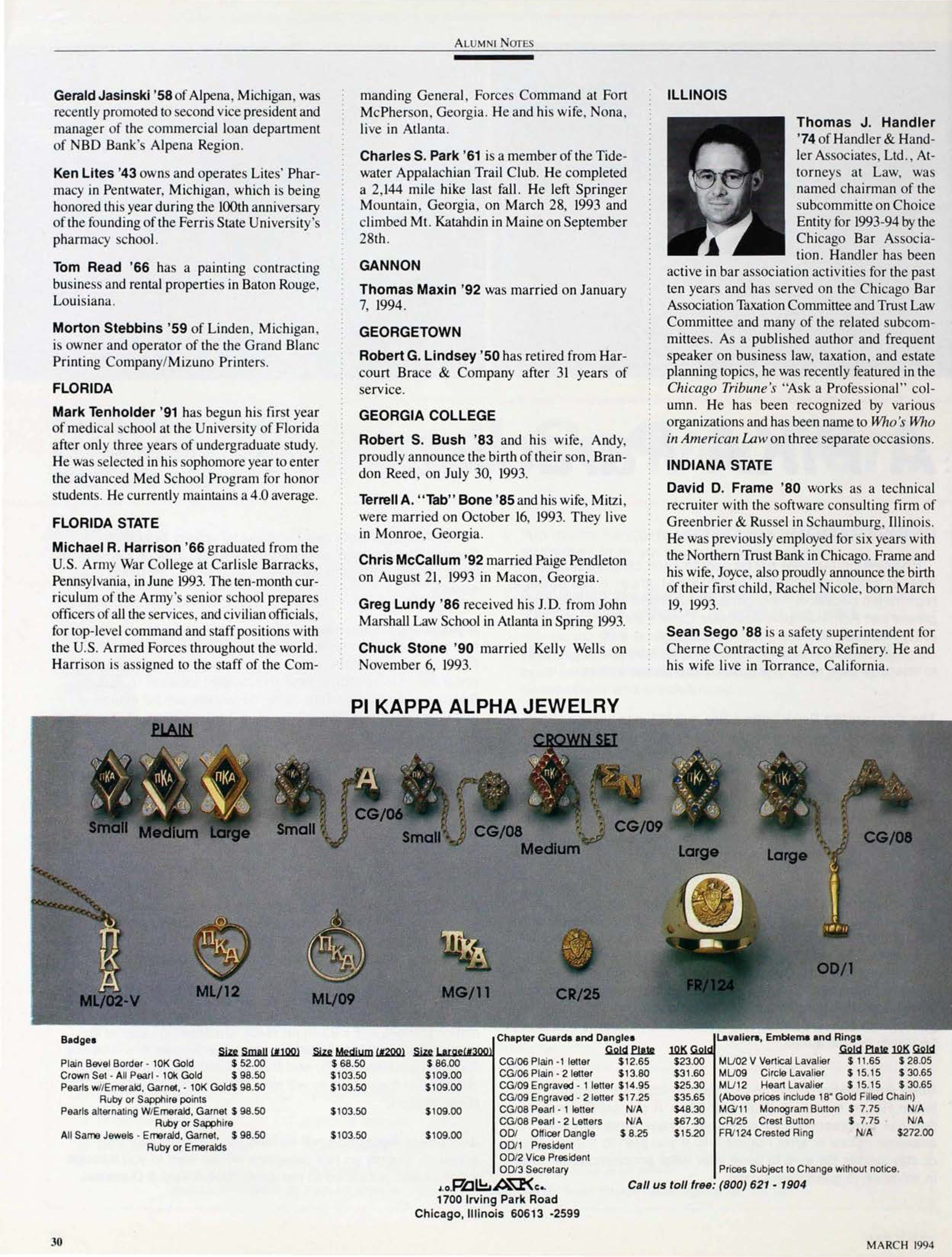 Alumni Notes, Continued, March 1994